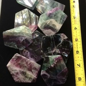 5/$25 or $10 each RAINBOW FLUORITE SLABS
